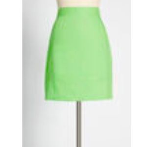 Worn once MODCLOTH lime green linen skirt